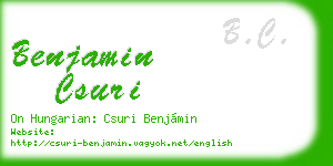 benjamin csuri business card