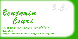 benjamin csuri business card